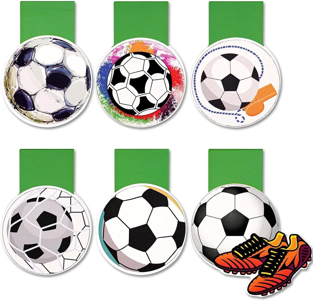 Thijox - 6 stuks magnetische voetbalboekenleggers voor kinderen, unieke boekenleggers voor voetbalfans, perfect cadeau voor jongens, eerste schooldag,