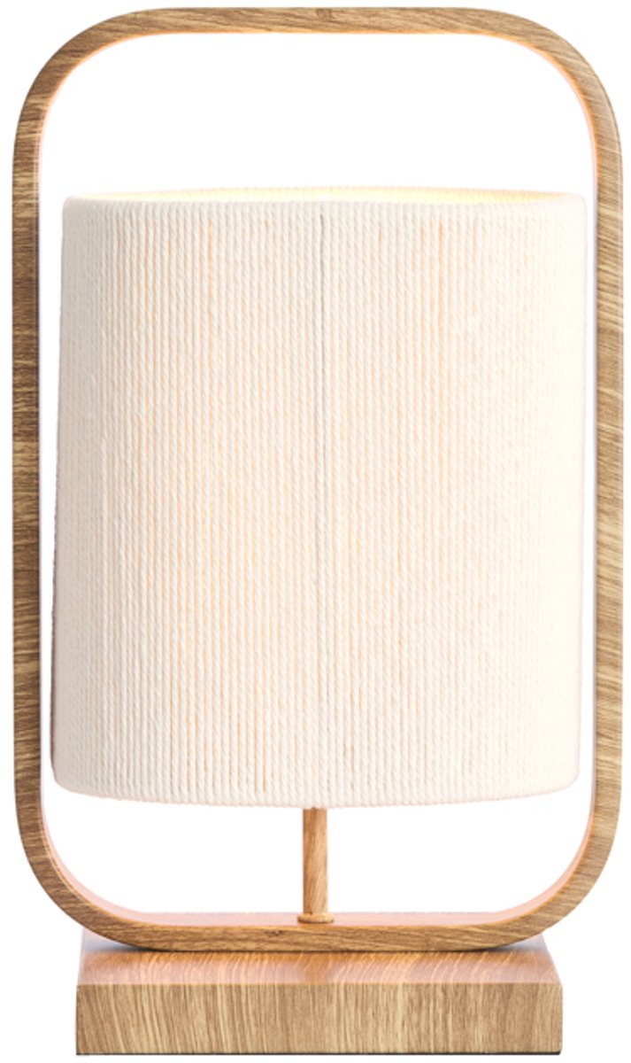Light&living Tafellamp 22,5x15x37,5 cm LECCE hout prnt naturel+touw crème