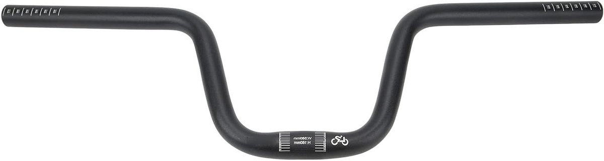 Fiets Stuur - Zwanenhals Stuur - Comfortabel Fietsen - 160mm Verhoogd - 25.4mm Diameter - Zwart