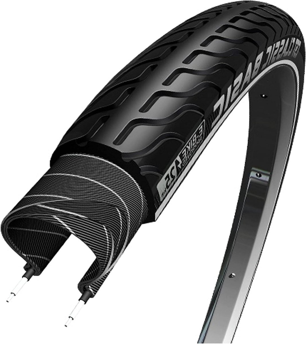 Fietsband - Buitenband - Veilig Fietsen - Reflecterende Strepen - 28 x 1.40 - Zwart