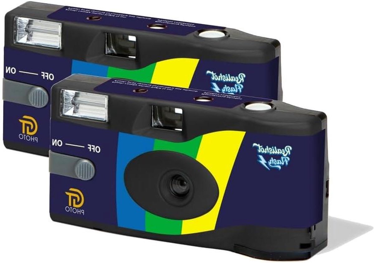 Wegwerpcamera met Flits - Camera Set - Momenten Vastleggen - Ingebouwde Flits - 2 x 27 Foto's - Zwart