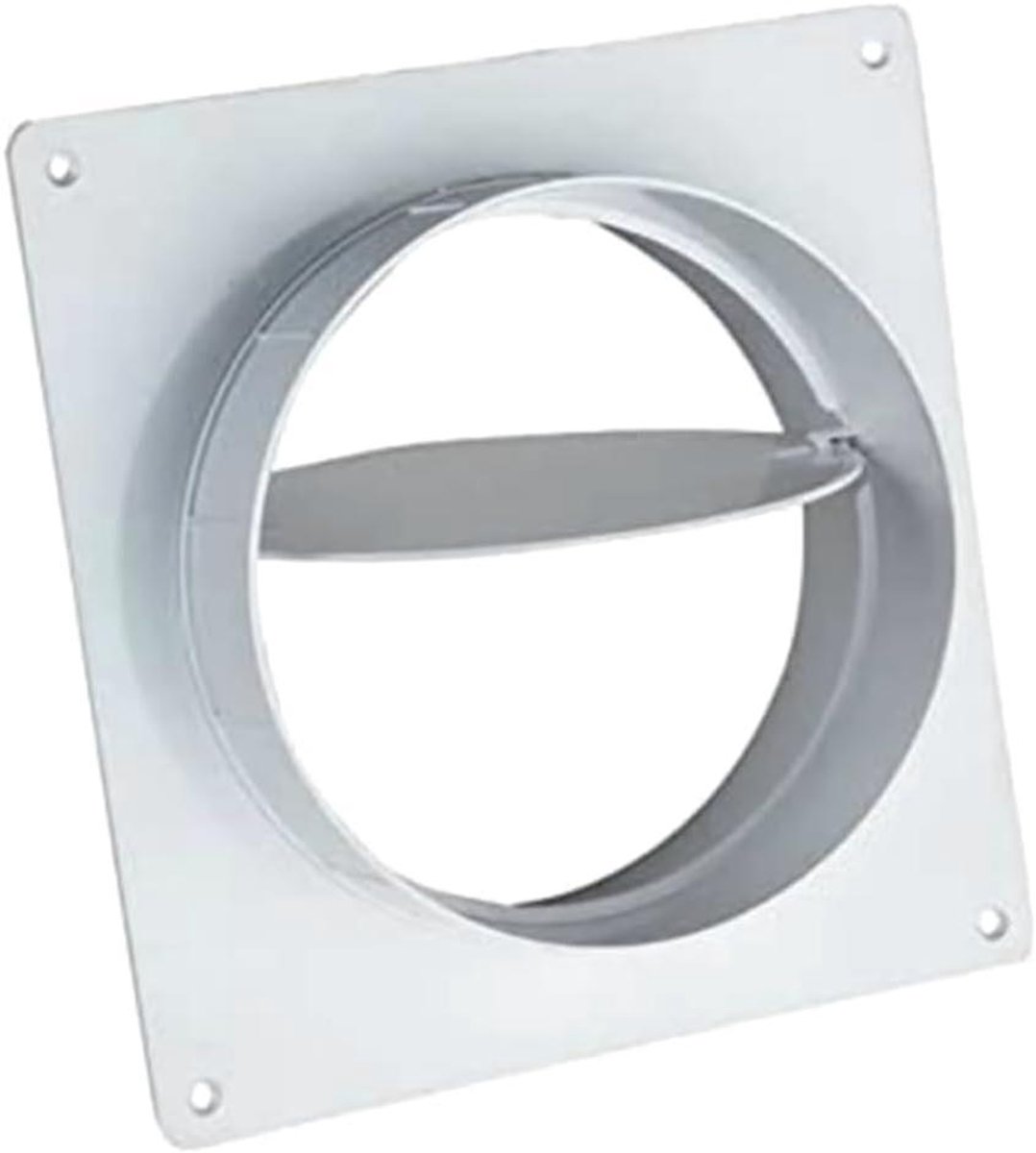 Wandflens Terugslagklep - Ventilatieonderdeel - Luchtstroom Regelen - Automatisch Sluitend - 150 mm Diameter - Wit