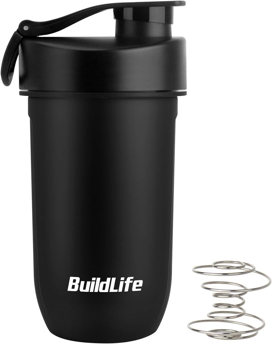 Thijox - Eiwitshaker 600 ml, Lekvrij & BPA-vrij, Tritan Spiraalmixer voor Romige Shakes, Vaatwasmachinebestendig, Premium Schudbeker voor Eiwitten, Zw