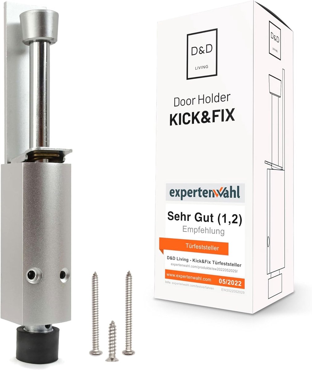 Thijox - D&D Living® Deurstopper Kick&Fix - Robuuste Deurhouder met Voetbediening voor Binnen & Buiten - Roestvrij, Antislip, Perfect voor Thuis, Tuin