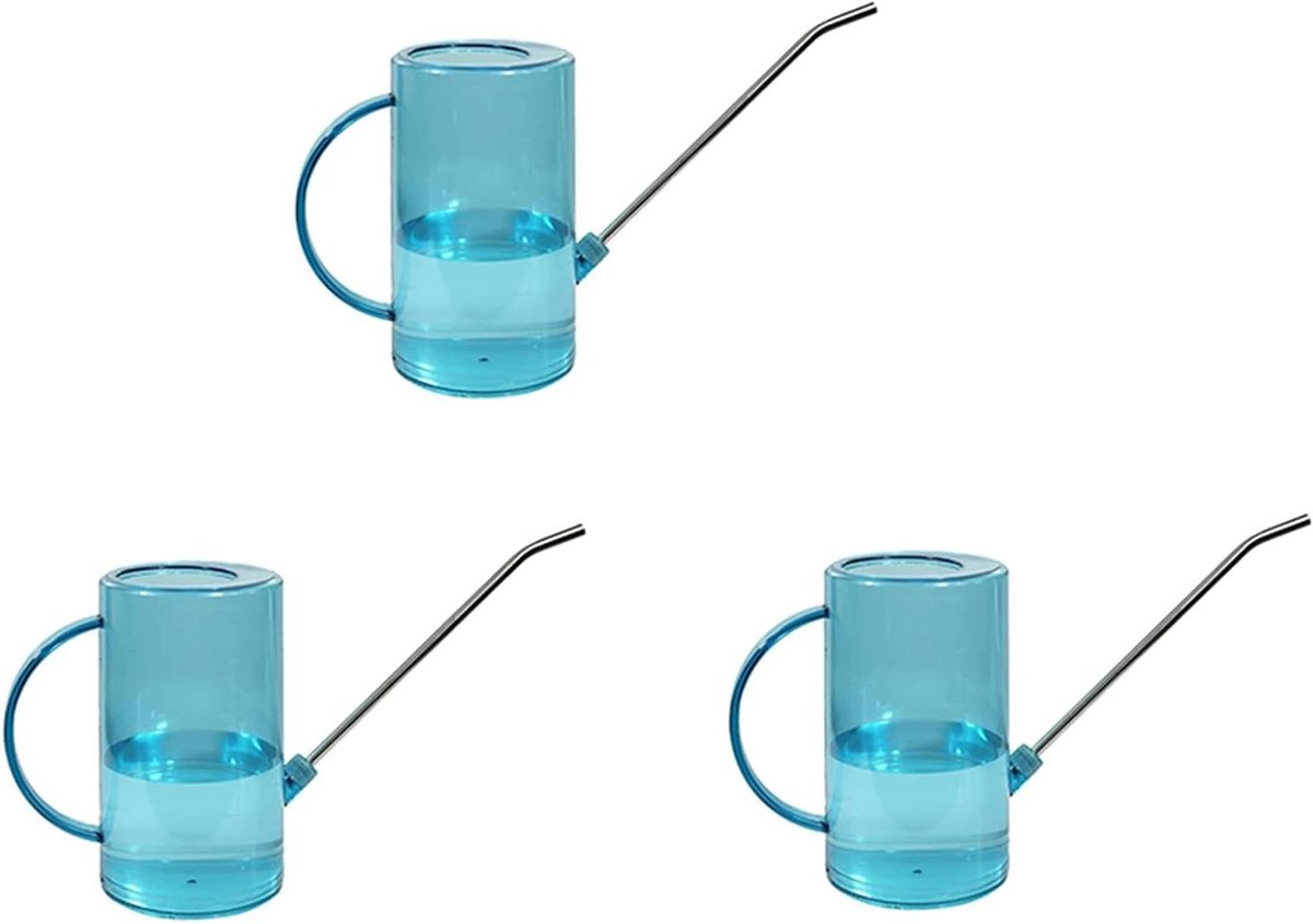 Waterkannenset - Gieter Set - Binnenplanten Water Geven - Lange Nauwe Tuit - 3 x 1.5 L - Blauw