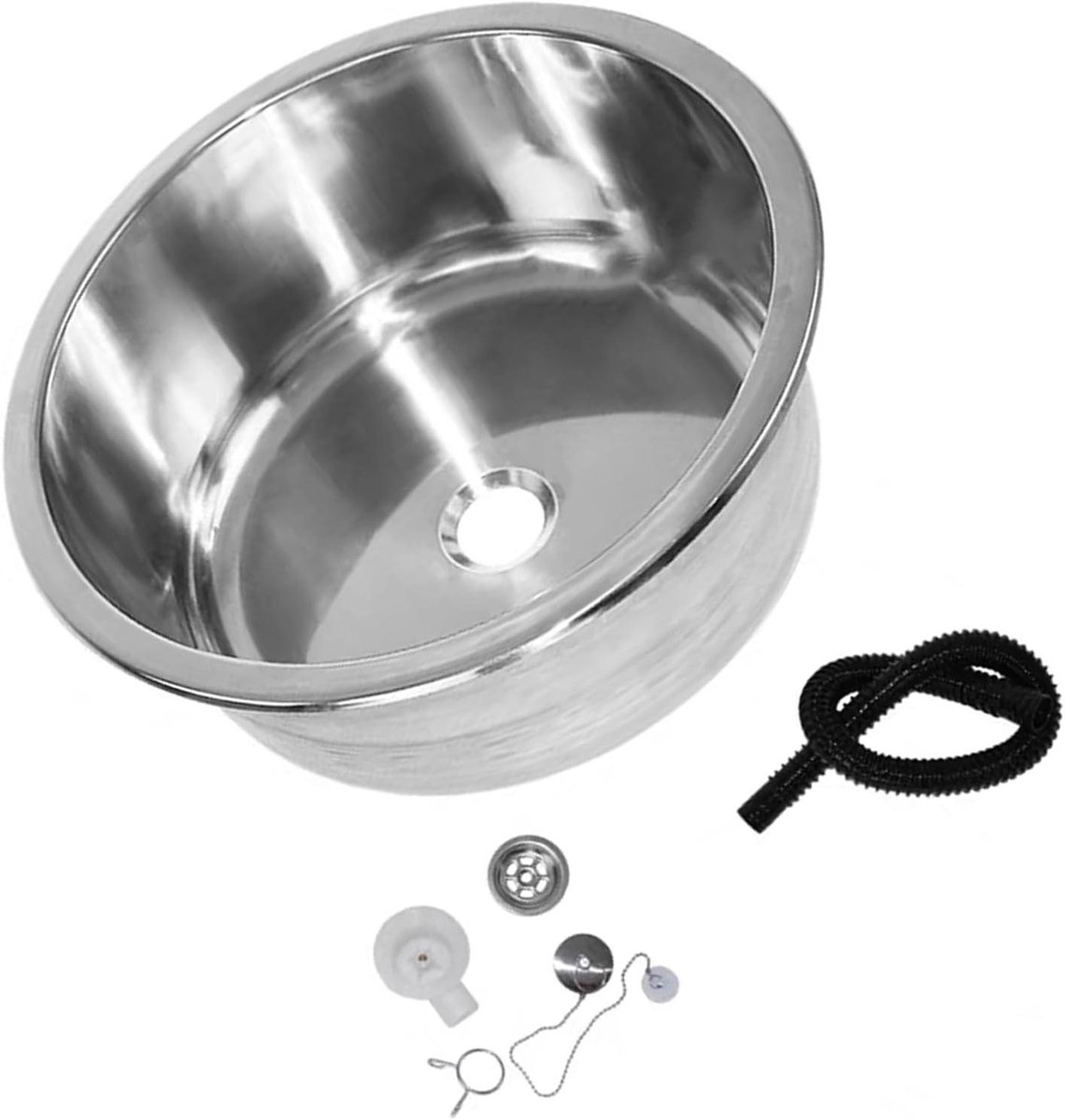 Ronde Wastafel - Keuken Spoelbak - Afwassen Groenten - Geborstelde Afwerking - 26.5 cm - Zilver