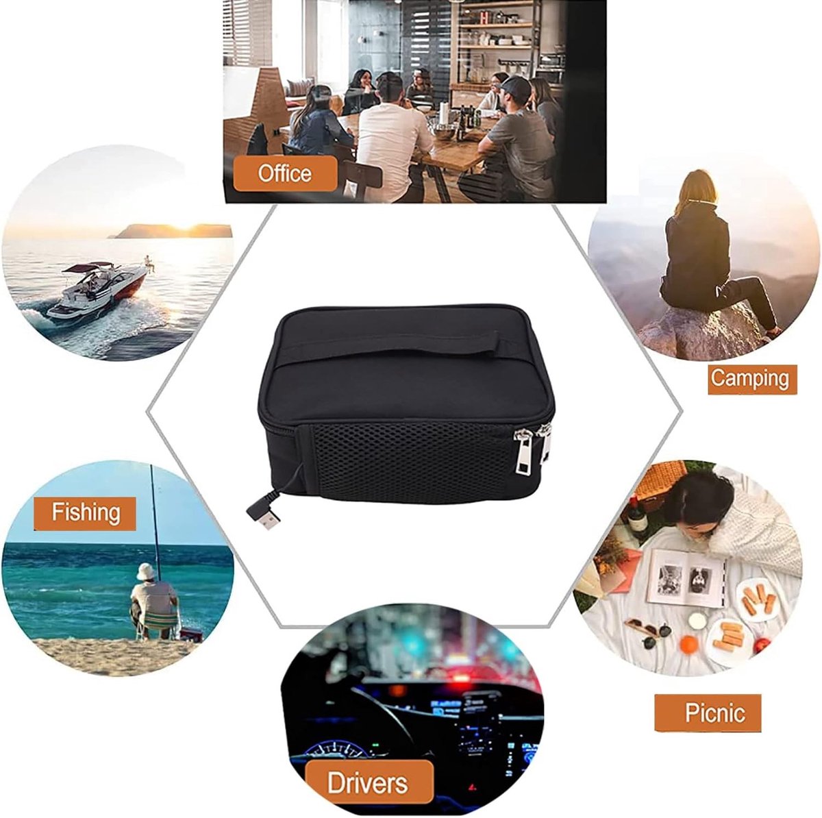 Draagbare verwarmde lunchbox voor snel opwarmen - Elektrische lunchbox voor picnics en werk, ideaal voor warme maaltijden onderweg — cadeau in Kookcadeaus - foto 7