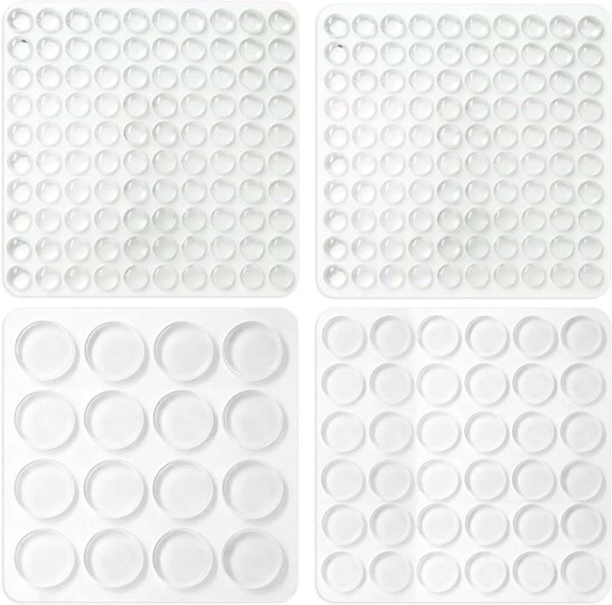 Zelfklevende rubberen buffers - 252 stuks elastische siliconen voeten in vier maten voor meubelbescherming, deurdempers en antislip oplossingen