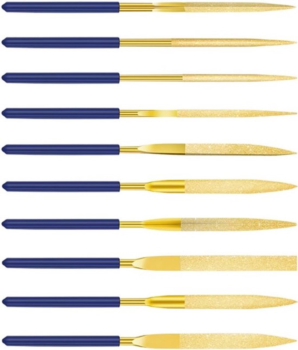 Set van 10 Mini Diamant Vijlensets voor Metaal, Plastic, Glas en Hout - Perfect voor Juweelbewerking en Modelbouw