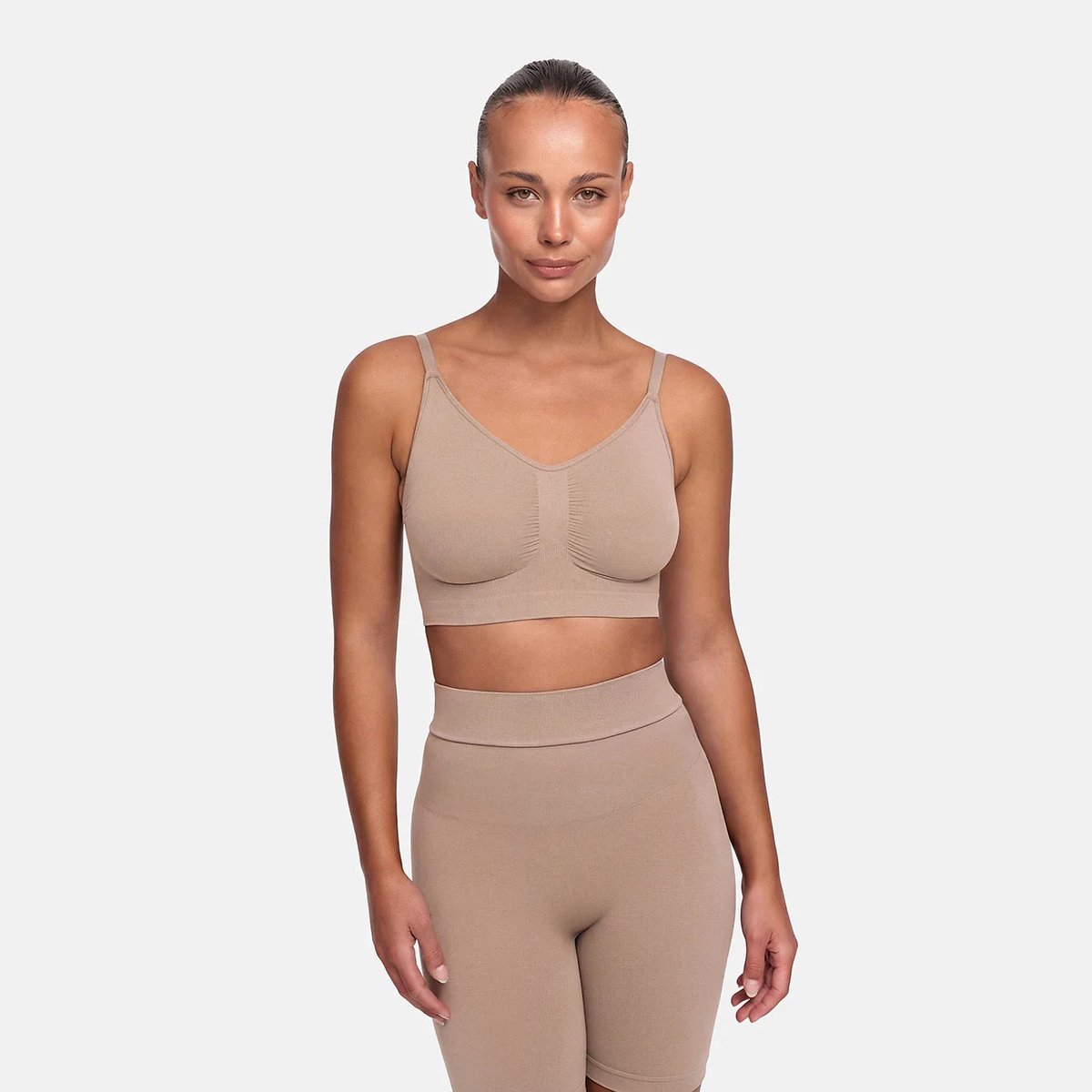 cfab - Comfort Bralette - Beige - 5XL - BH Zonder Beugel Voorgevormd - Ondergoed - Naadlos