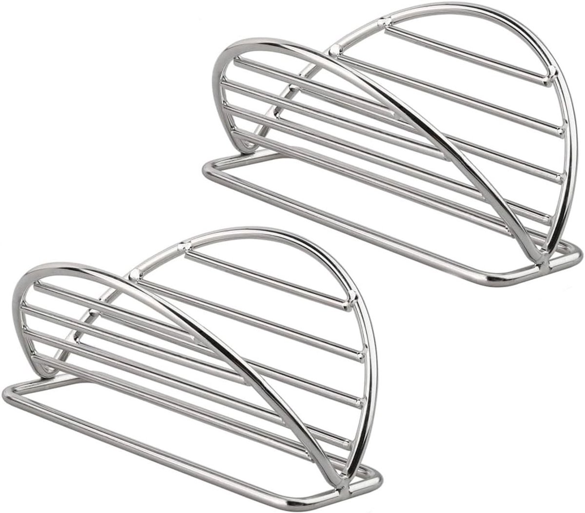 Tacohouder - Zilver - 12 x 7,5 x 5 cm - Roestvrijstalen Individuele Houder - Voor Taco's