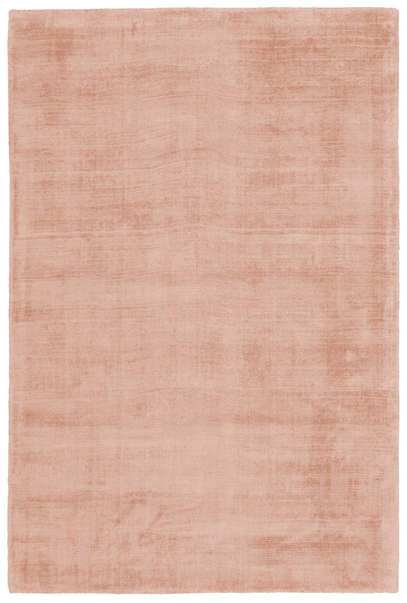 Padiro laagpolig vloerkleed 80 x 150 cm - poederroze - vintage patroon - geschikt voor vloerverwarming - van viscose