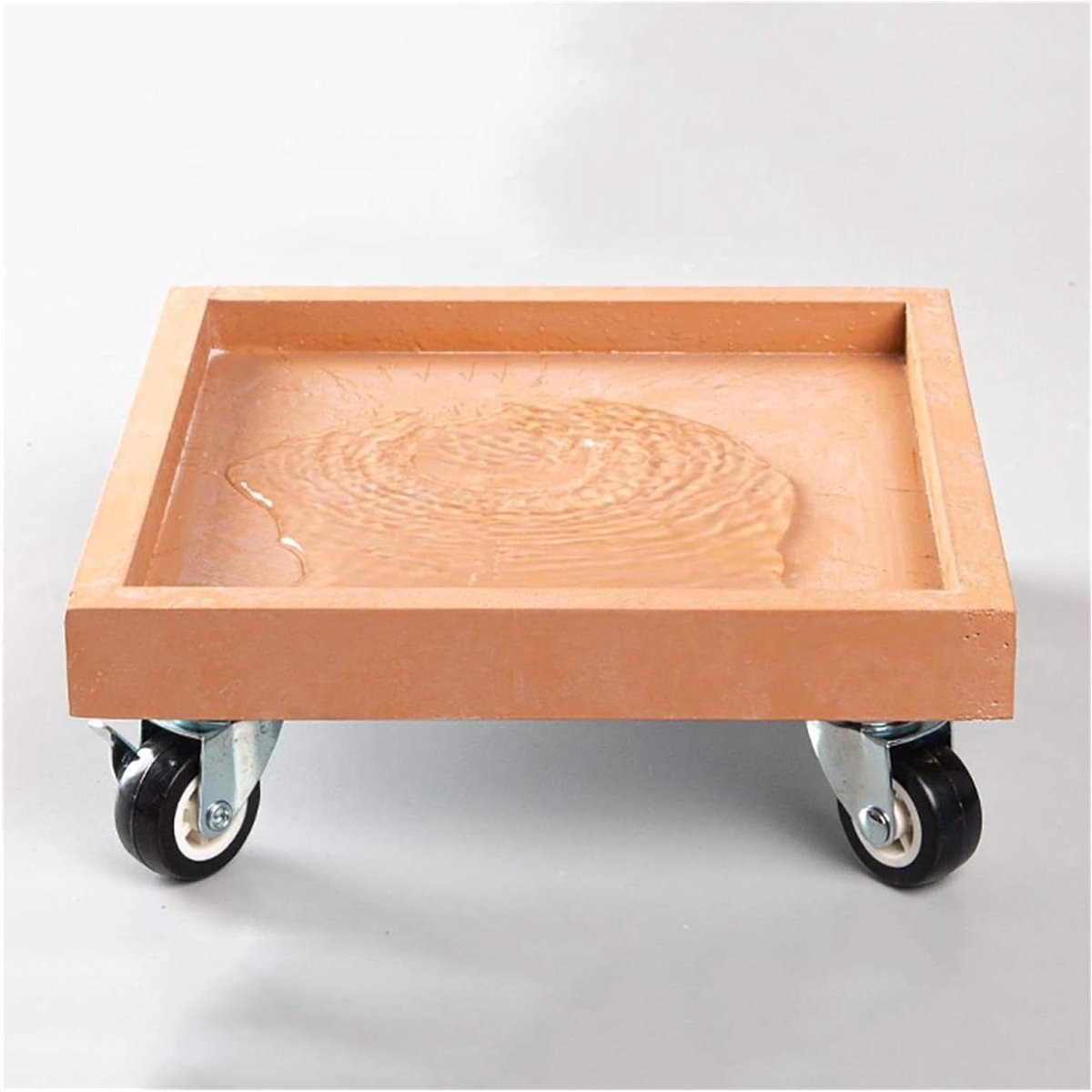 Plantenwagen - Plantenschotel verrijdbaar - Tuinieren en verplaatsen - Met 360 graden draaibare wielen - 40 cm - Oranje