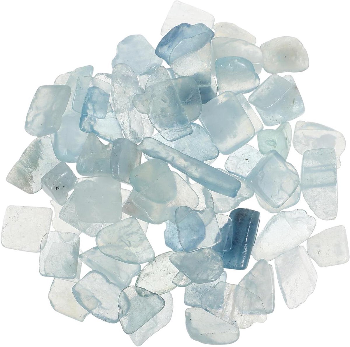 Aquarium Steentjes - Decoratieve Vulling - Vaasdecoratie - Natuurlijke Kristalvormen - 12 x 9 x 3 mm - Blauw