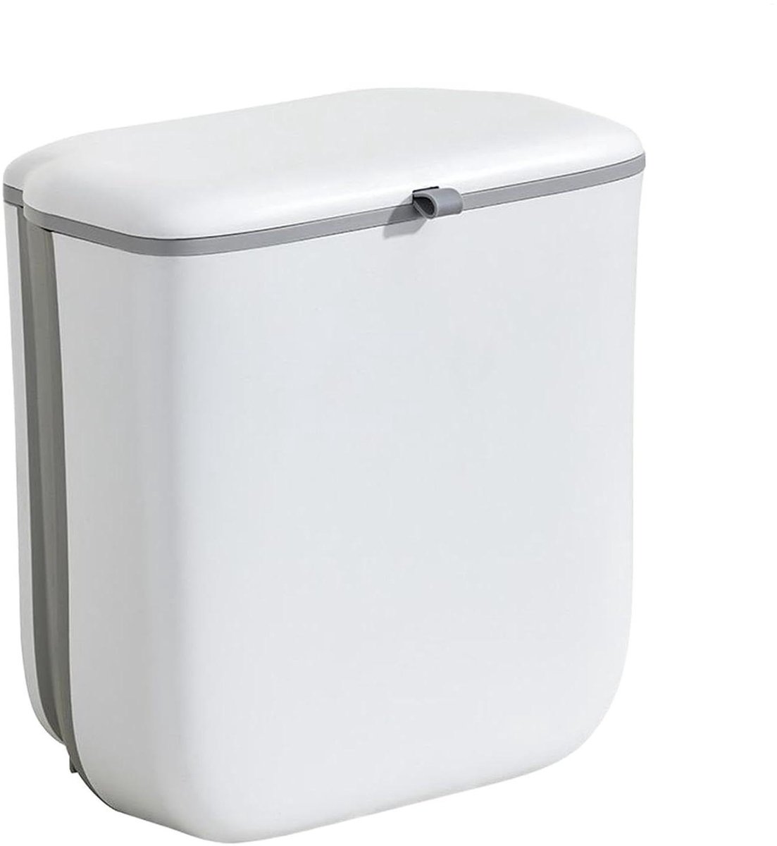 Compostbak Keuken - Keukenprullenbak Afvalbak - Afval Scheiden - Schuifdeksel Ontwerp - 10L - Wit