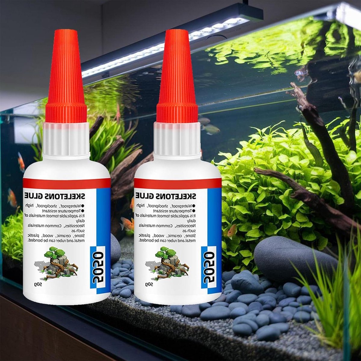 Aquariumlijm Gel - Koraallijm Plantenlijm - Aquascaping Decoratie - Visveilig Onderwater - 2 stuks 50g - Transparant