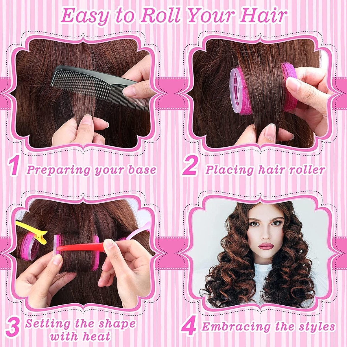 Haarkrullers 6 mm met 12 stuks clips voor het creëren van mooie krullen en volume