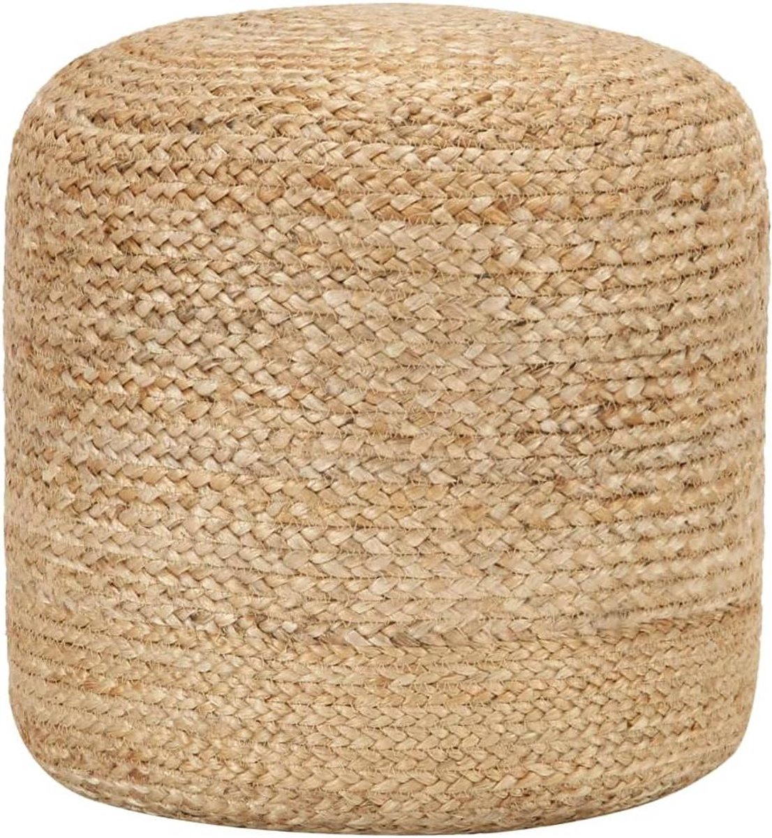 Moderne Poef - Voetenbank Decoratief - Ontspannen Zitten - Handgemaakt Gevlochten Jute - 40x45x1 cm - Bruin