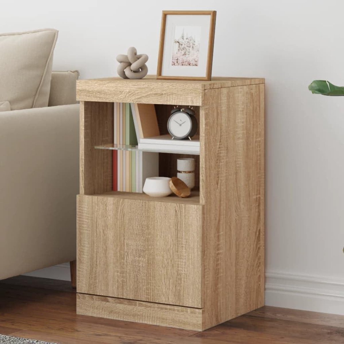 Dressoir met LED - Ladekast Opbergkast - Woonkamer Inrichten - RGB Verlichting - 41 x 37 x 67 cm