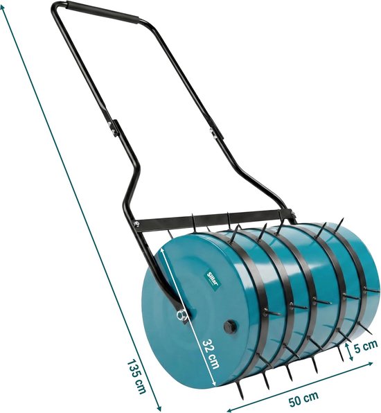 Gazon Beluchtingsringen - Tuinwals Accessoire - Gazon Verbeteren - 30 Stalen Spikes - 32 cm - Zwart — afbeelding 4