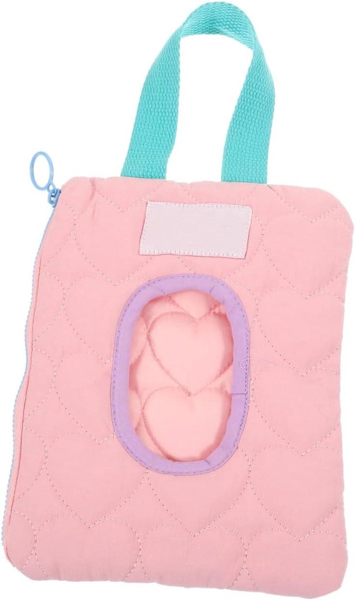 Hangzakje voor doekjes - Babydoekjes houder - Onderweg hygiëne - Compact en draagbaar - 33 x 16.5 cm - Roze