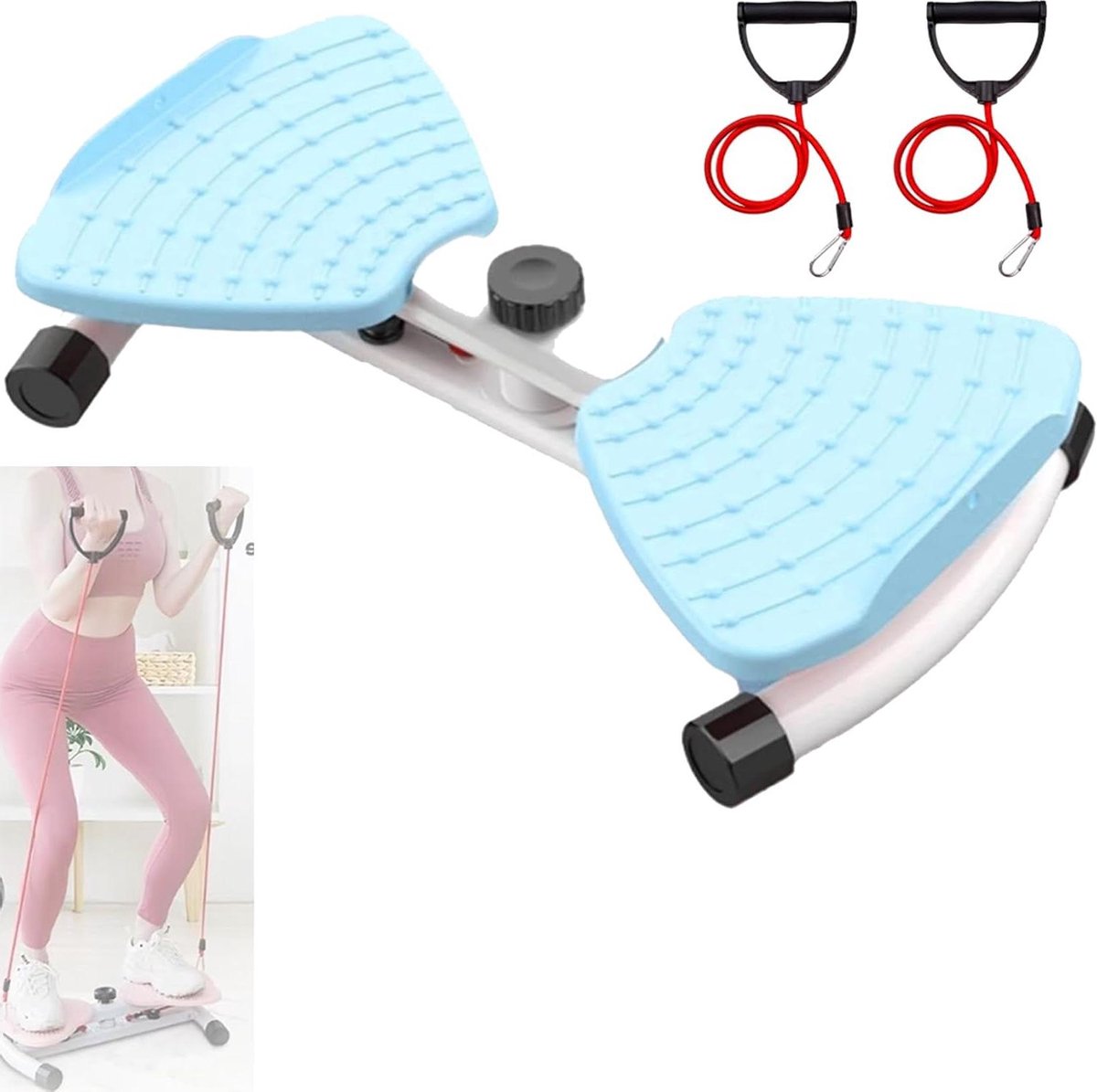 Taille Draaimachine - Twist Board - Core Training - Stille Werking - 48x30 cm - Blauw