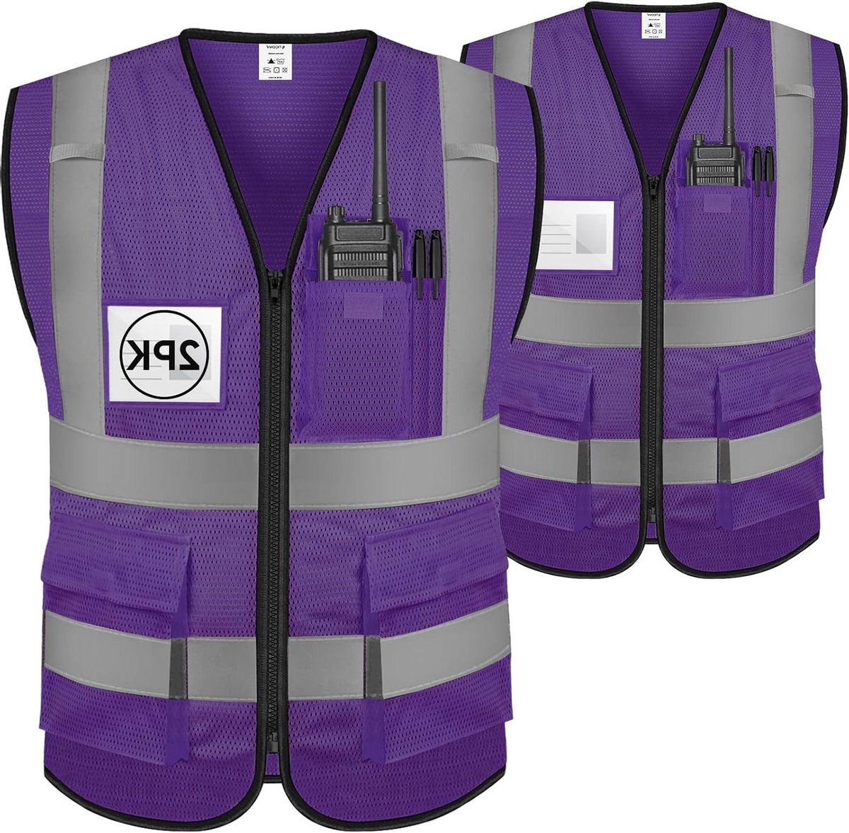 Veiligheidsvest - Reflecterend Vest - Zichtbaarheid Vergroten - Hoge Reflectie - 2 stuks 3XL - Paars