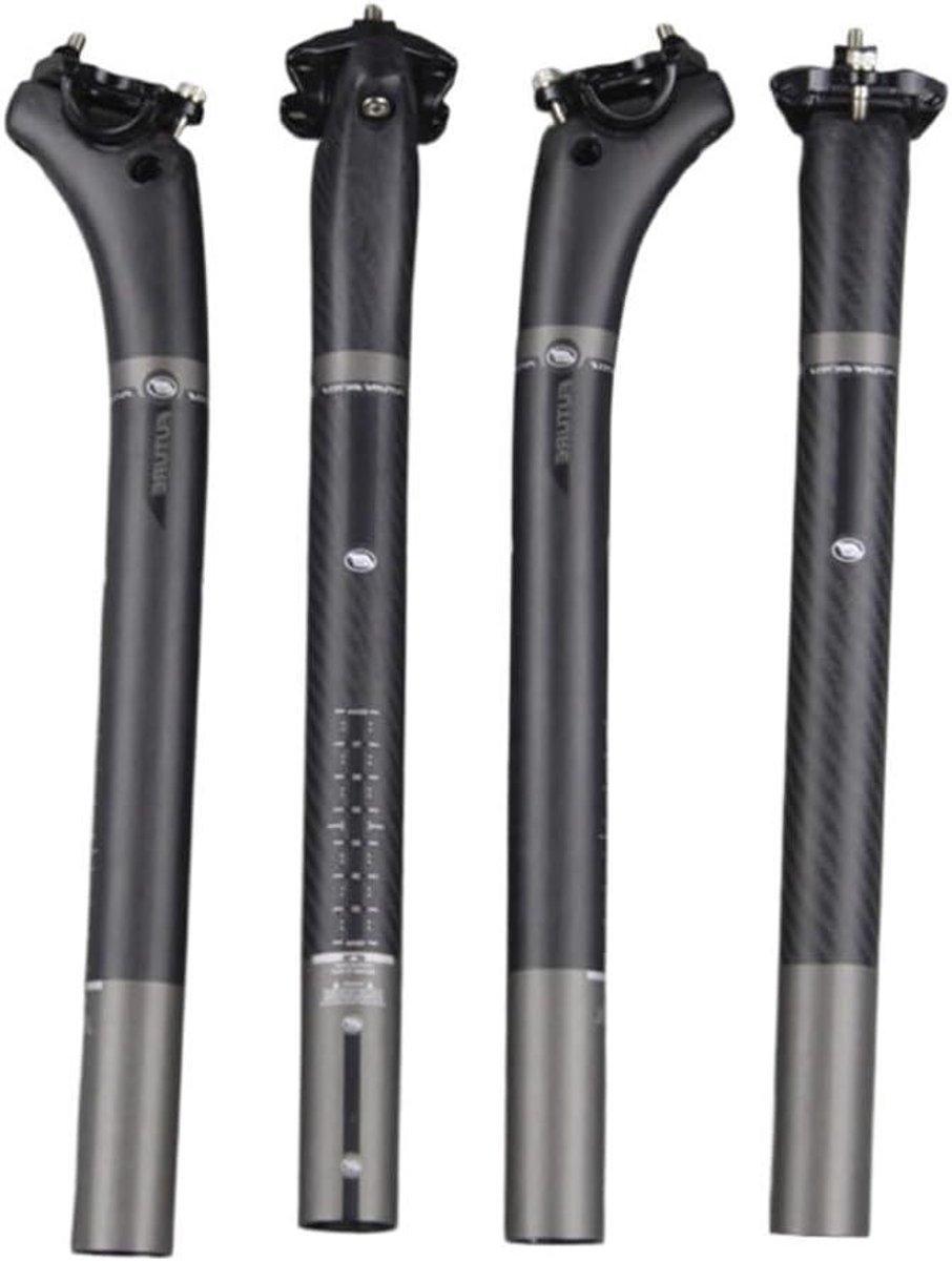 Carbon Zadelpen - Fiets Zadelpen - Fietsen Onderhoud - Volledig Carbon Ultralicht - 27.2/30.8/31.6 x 400 mm - Mat