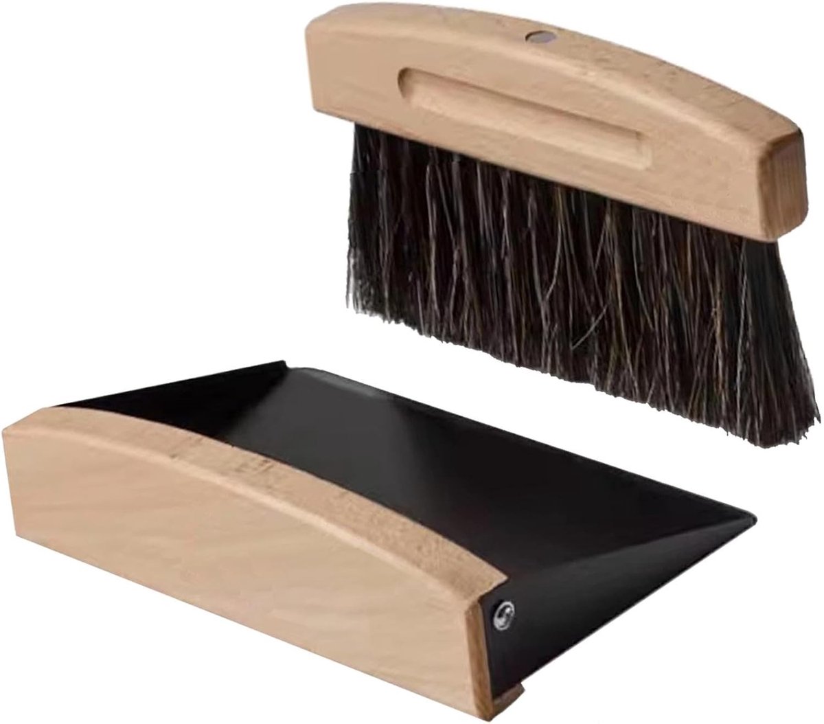 Tafelbezem Set - Zwart - Mini Bezem met Veegschep - Voor Keuken en Woonkamer