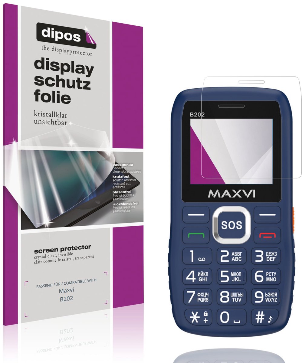 dipos – 4x Beschermfolie geschikt voor Maxvi B202 | Krasbestendige & heldere Screenprotector Ultra-Thin