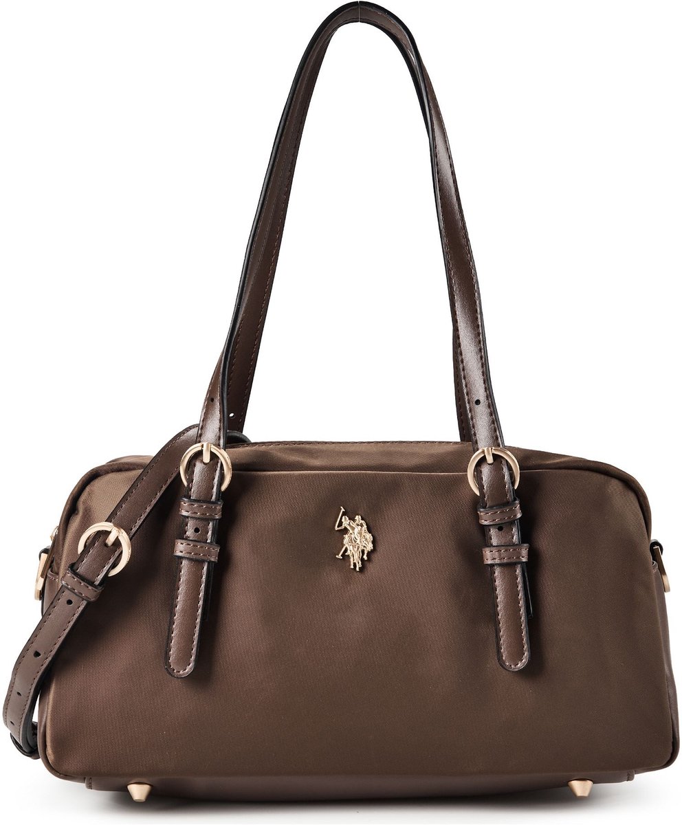 U.S. POLO ASSN. schoudertas Houston Bowling Bag Dark Brown bruine