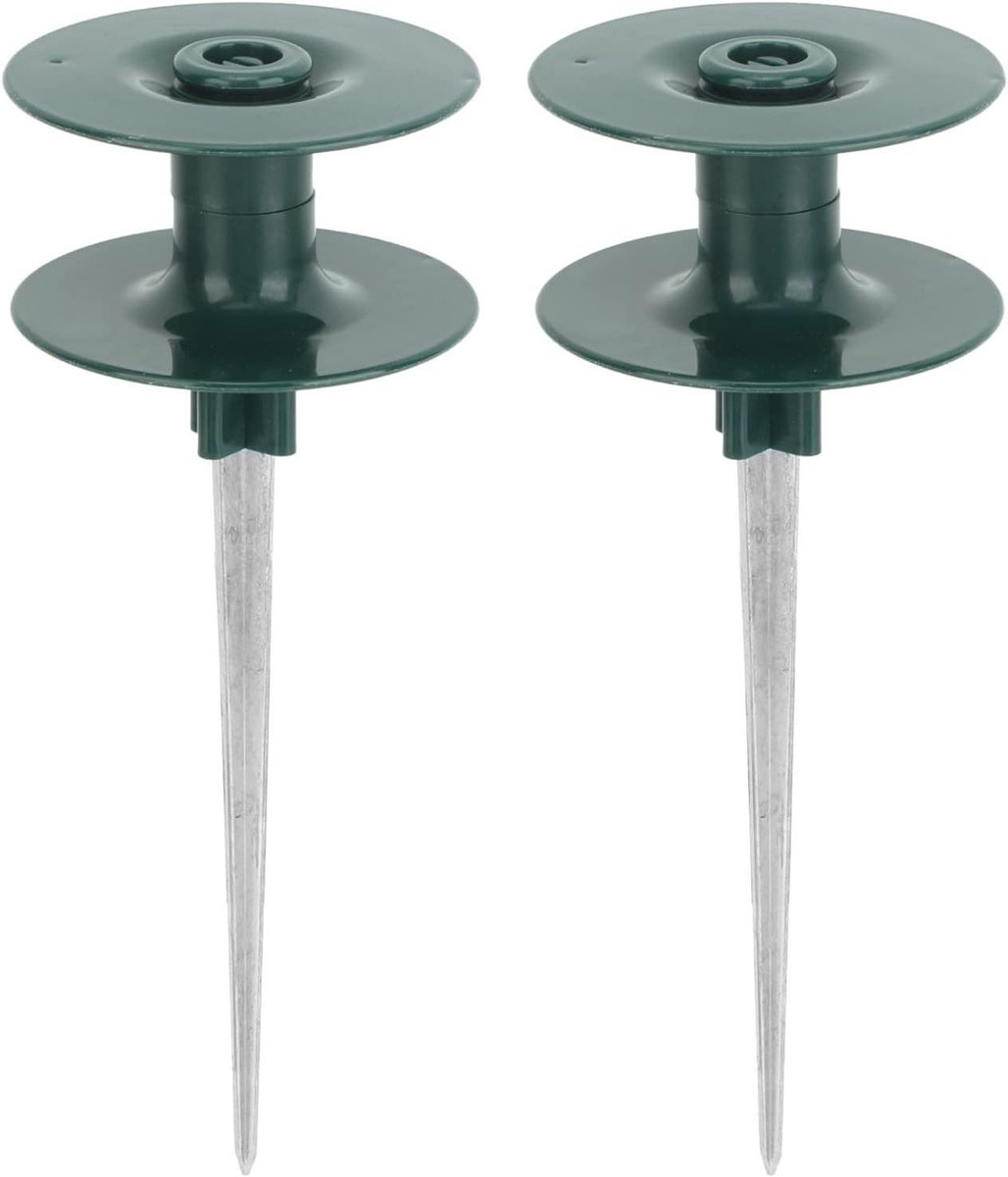 Slanggeleider Spikes - Slanggeleiders met Katrol - Beschermen van Planten - Verhoogd Wielontwerp - 2 stuks - Grijs