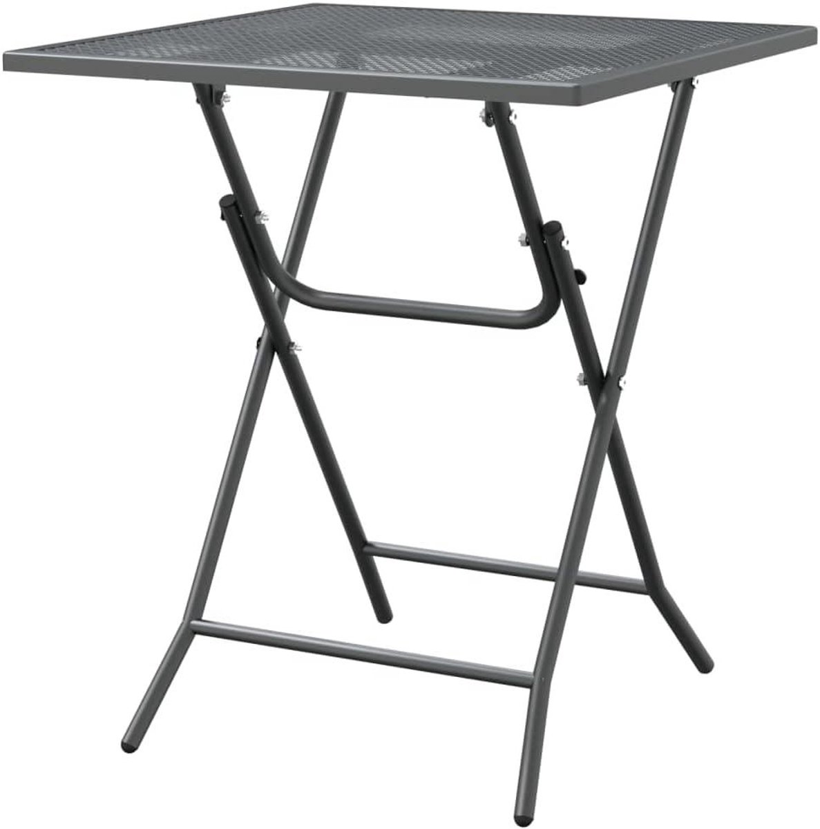 Tuintafel - Terrastafel Buitentafel - Buiten Genieten - Roostertafelblad - 60 x 60 x 72 cm - Antraciet