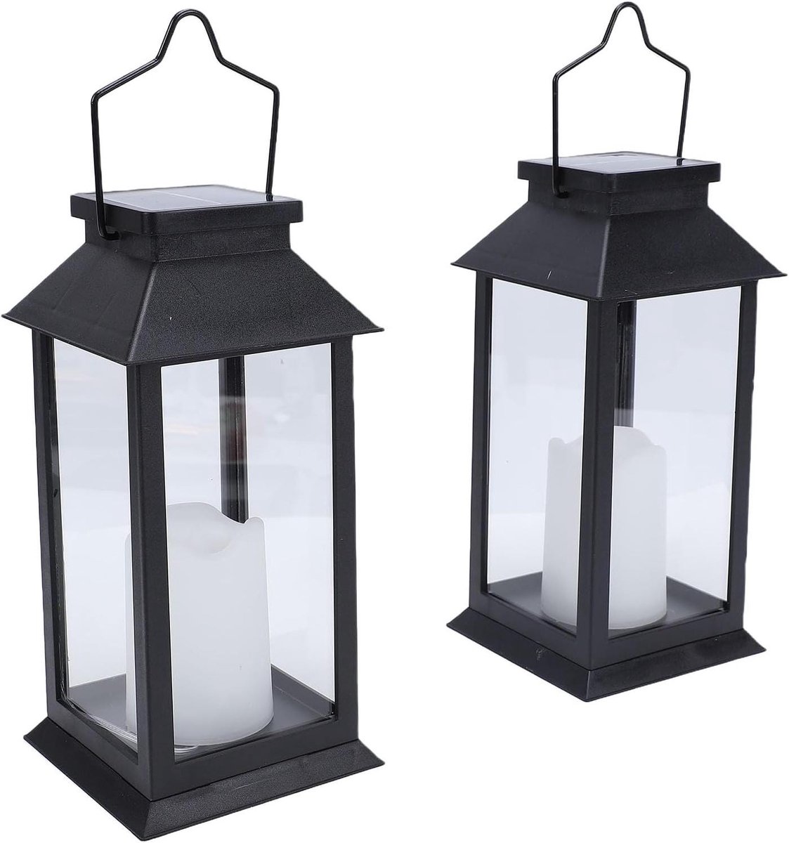 Zonne-lantaarns Decoratief - Buitenverlichting Kaarsen - Terras Veranda Verlichting - Flikkerend Vlam Effect - 27 x 25 x 14 cm