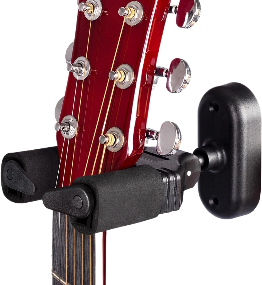 Gitaar Wandbeugel - Gitaarhaak Houder - Muziek Instrument Opbergen - Automatisch Vergrendelend - 215 cm - Zwart