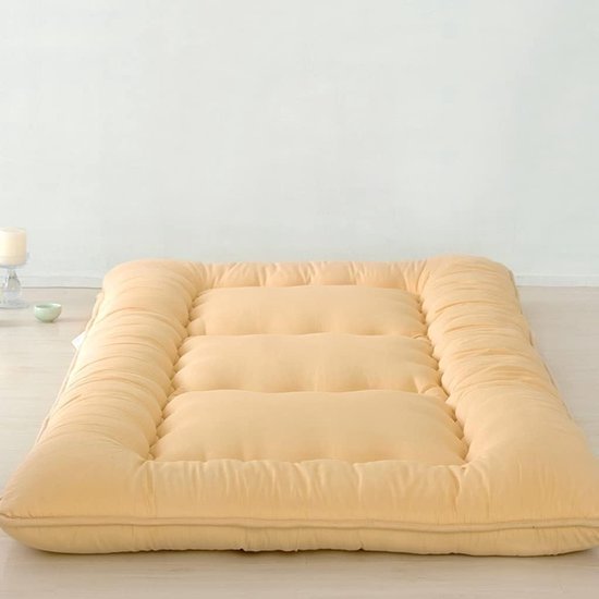 Opvouwbaar Vloermatras - Futon Matras Japans - Comfortabel Slapen - Ademende Polyester Stof - 100x200cm - Grijs — afbeelding 2