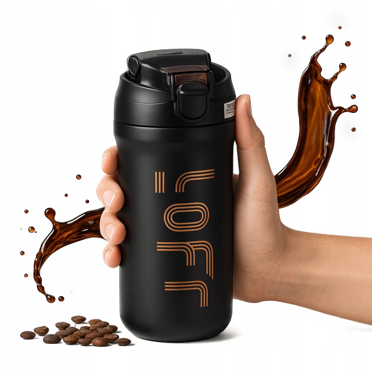 Thermosbeker met rietje 500ml - RVS - Dubbelwandig