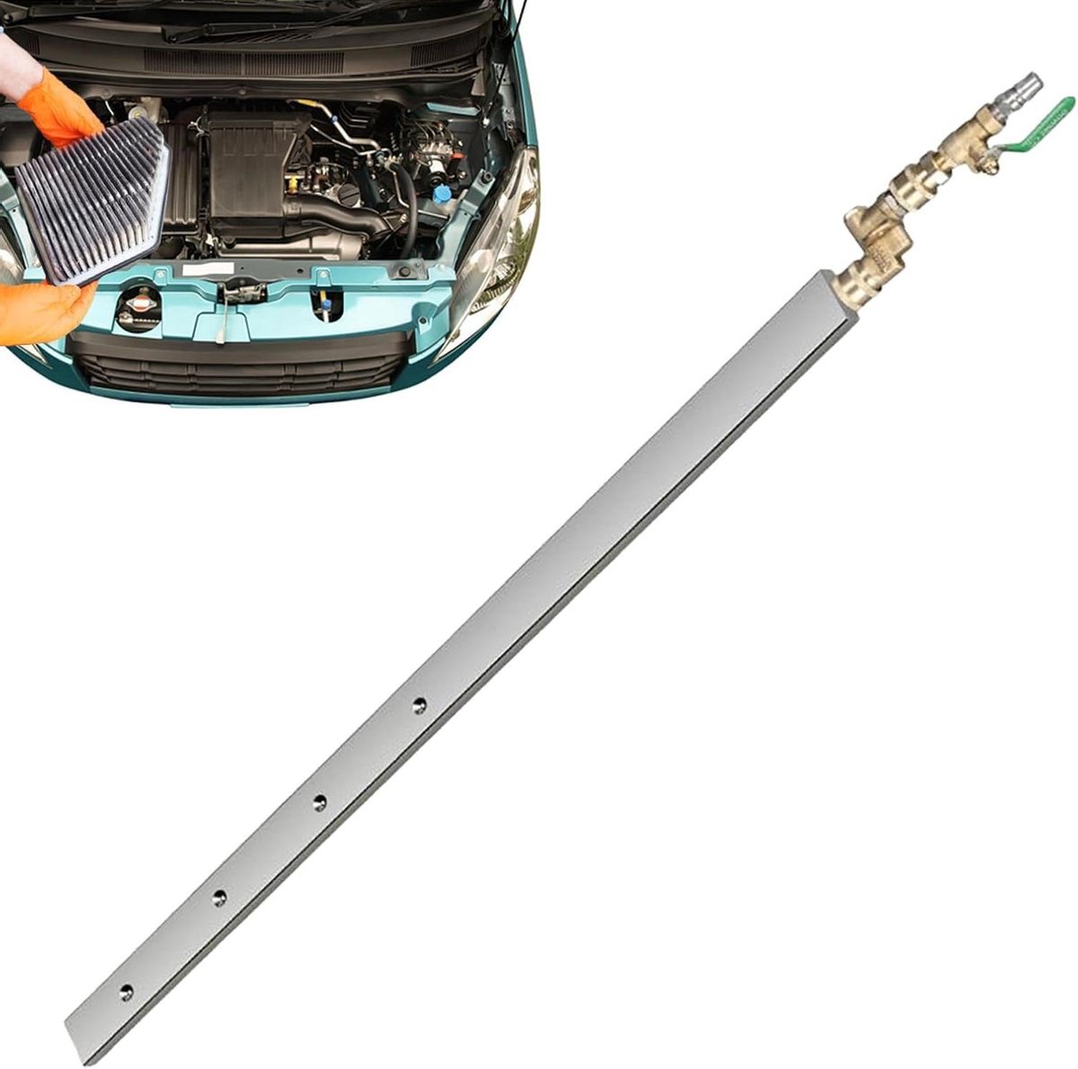 Reinigingswand Auto - Koelsysteem Tool - Radiator Reinigen - Roestvrij Staal - 60 cm Lengte - Zilver