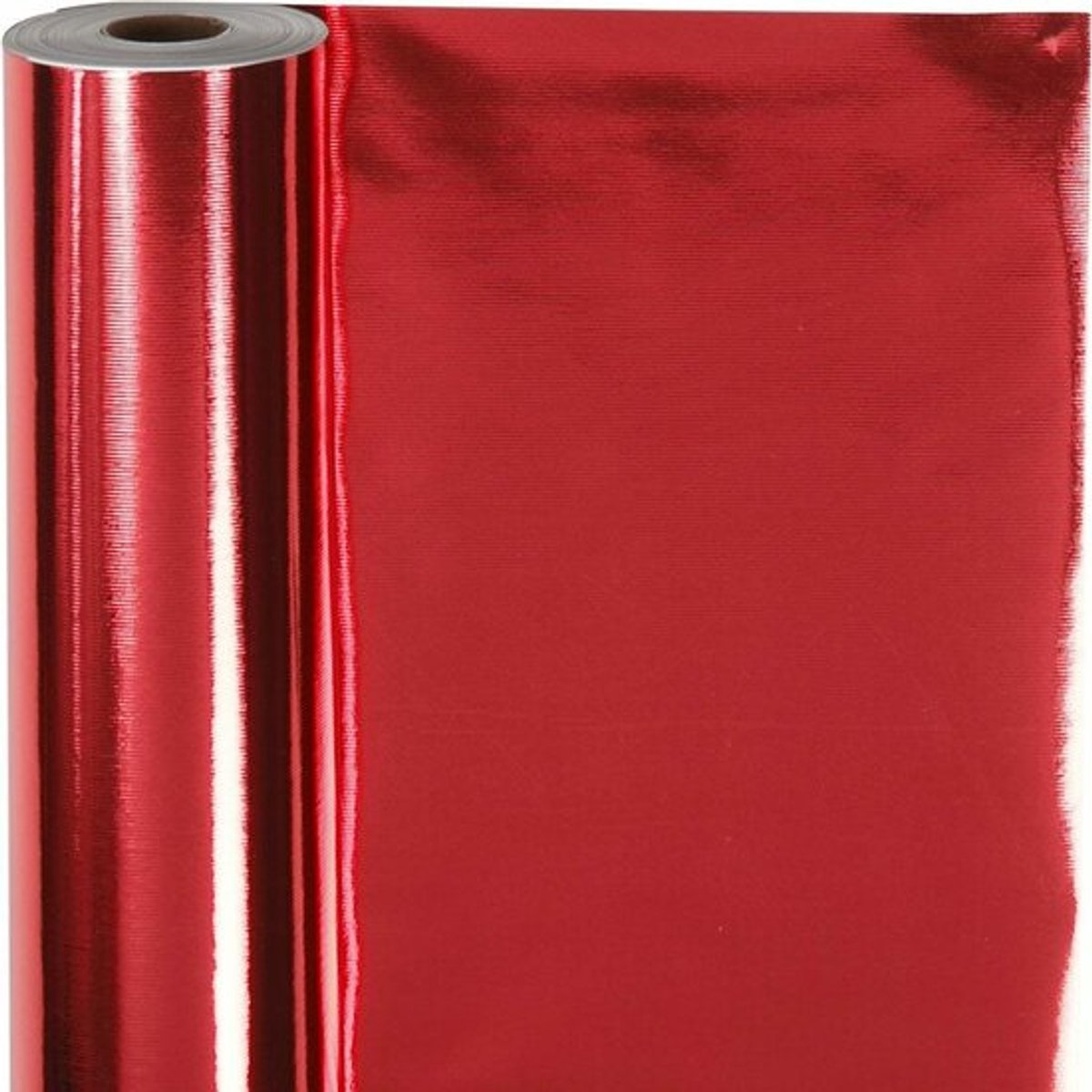Cadeaupapier Rood Metallic met Plakbanddispenser | Luxe Inpakpapier | Geschenkpapier Rol | 50 cm x 100 Meter