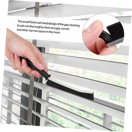 Voegenborstels 4 stuks - Spleetborstels Tegelborstels - Grondige Reiniging - Langwerpige Steel - 23 cm - Zwart — afbeelding 3
