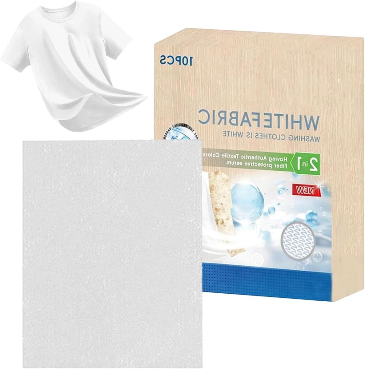 Textielverf Vellen - Wasmachine Verf Kleurhersteller - Kleding Opfrissen - Individueel Verpakt - 10 Vellen - Wit