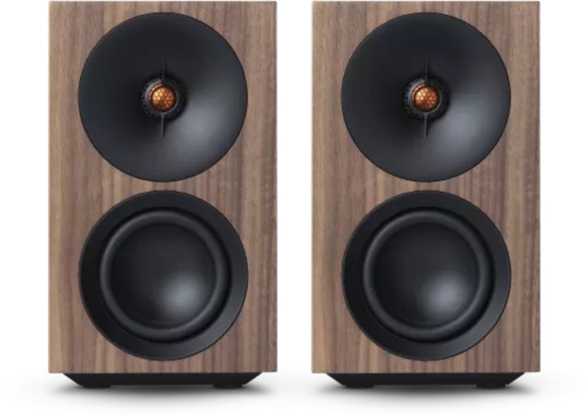 Cambridge Audio L/R S Actieve Boekenplankspeaker - Walnoot (Paar)