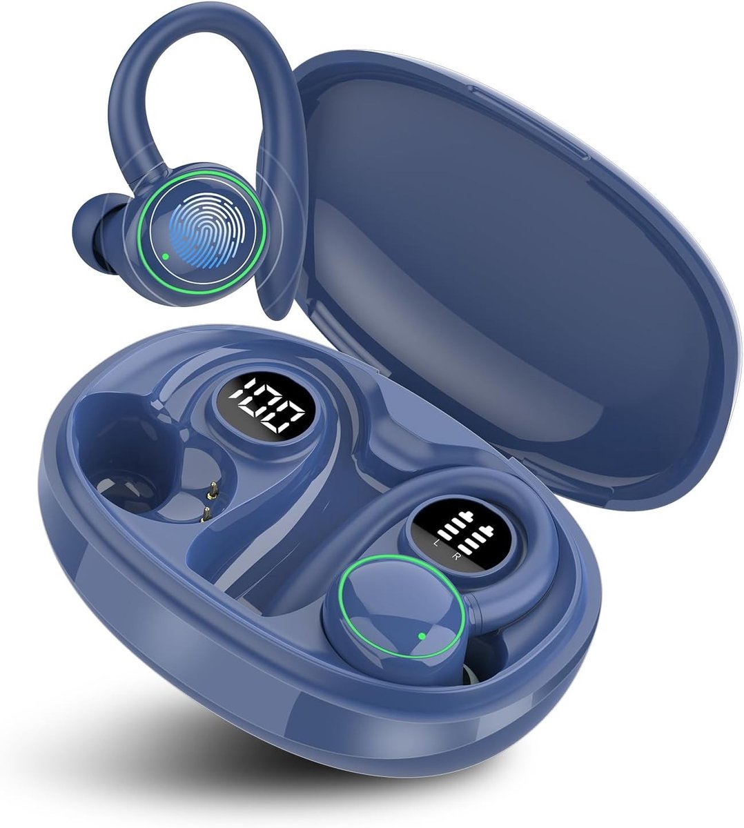 Bone conduction headphone - Zwart - Draadloos met Oorhaken - Bluetooth 5.3 en ENC-Ruisonderdrukking - Voor Sport en Vrije Tijd