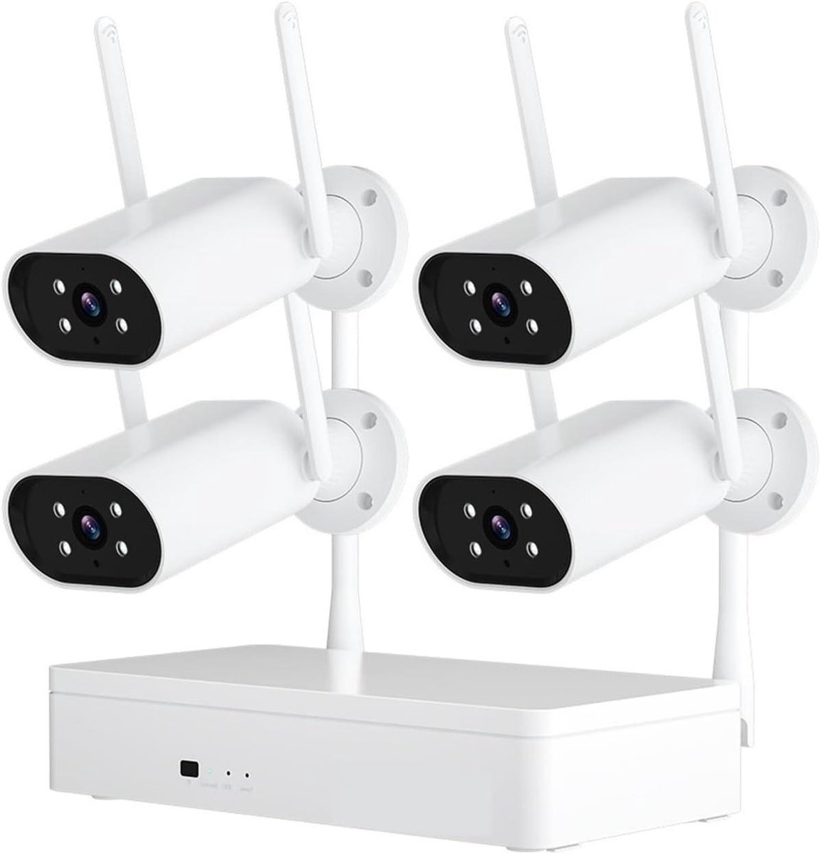 Beveiligingscamerasysteem - CCTV Video Kit - Huis Beveiligen - 3MP HD Resolutie - 4 Camera's - Wit