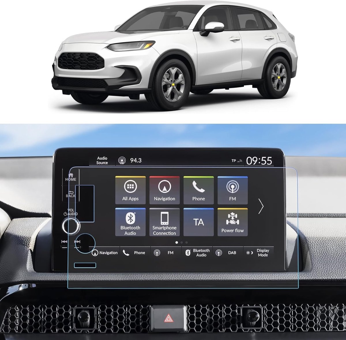 Matte Screen Protector voor Honda HR-V/CR-V/Civic - Tempered Glass Navigatiescherm Bescherming, 9 Inch, Krasbestendig en Duurzaam