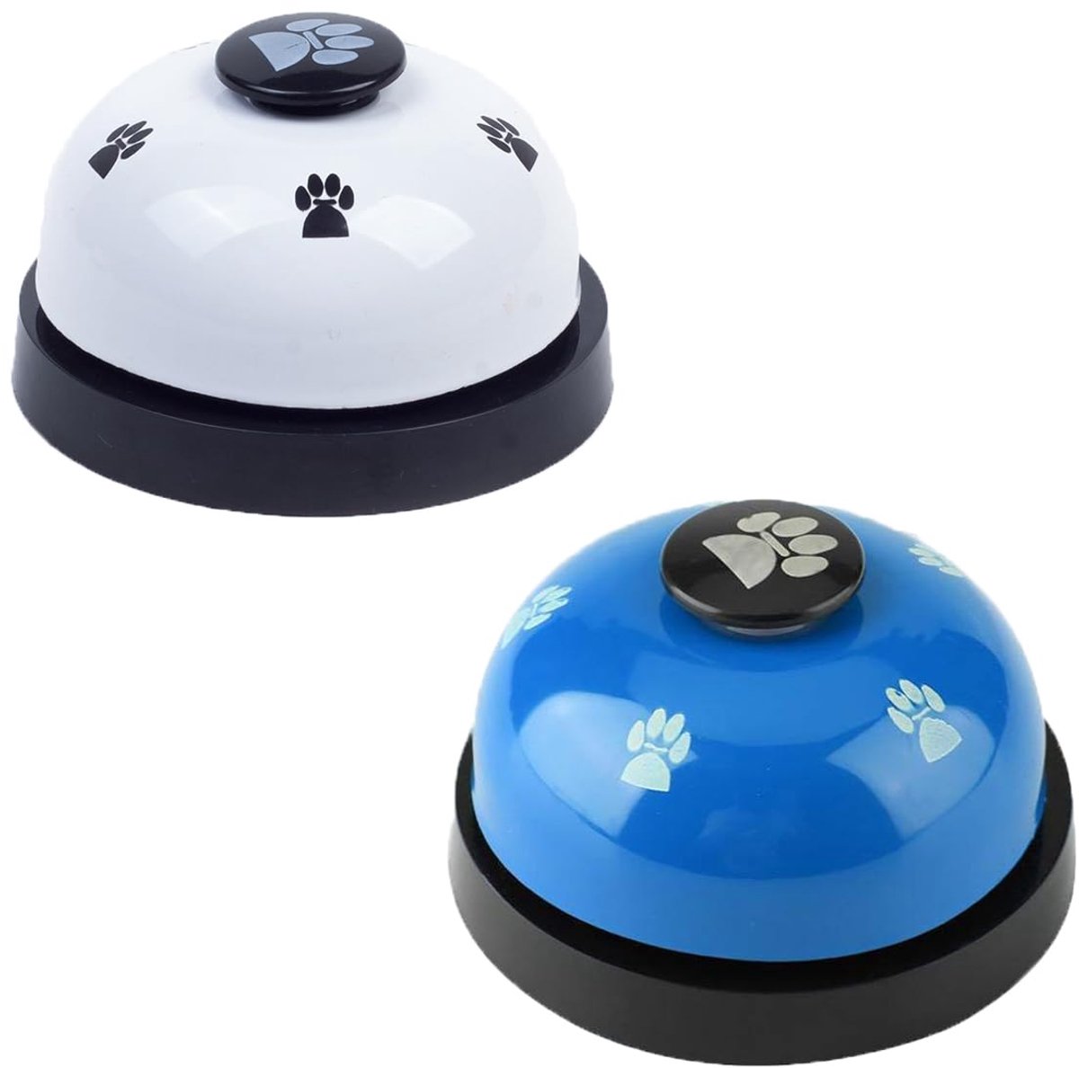 Hondentrainingsglocken, 2 stuks met knoppen in wit en blauw