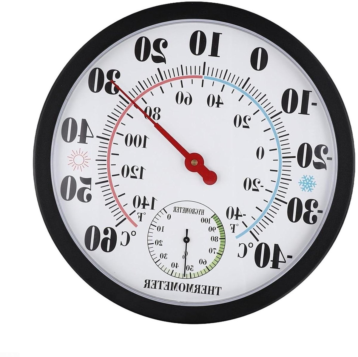 Buitenthermometer - Weerthermometer Hygrometer - Weer Bewaken - Mechanisch Uurwerk - 25 cm - Wit
