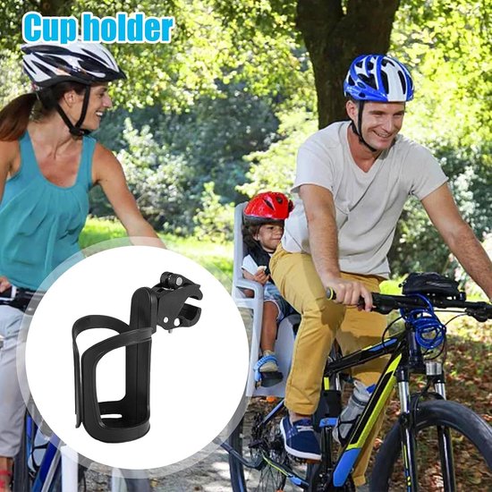 Drankhouder Fiets - Bidonhouder Kinderwagen - Onderweg Drinken - Veilig en Stabiel - 19.3 x 18 x 7.7 cm - Zwart — afbeelding 3