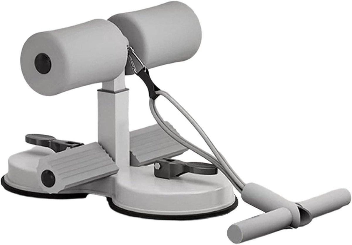 Buiktrainer Sit Up Aid - Kracht Trainer Core - Thuis Workout - Antislip Zuignap - Tot 100 kg - Grijs
