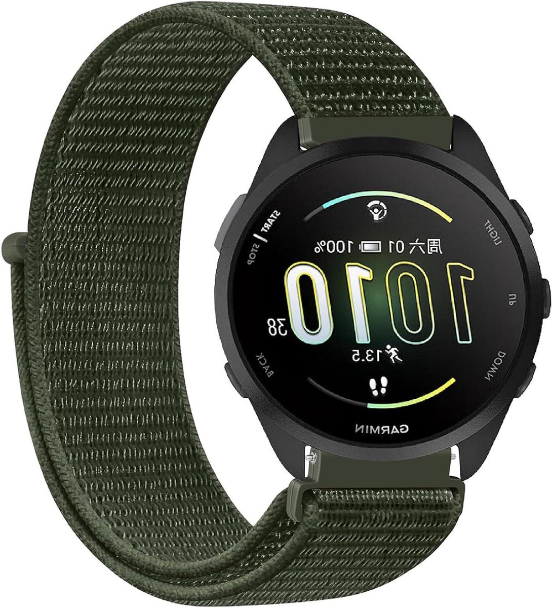 Nylon Band - Sport Band - Smartwatch Vervanging - Ademend Materiaal - 20mm - Blauw